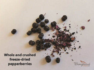 Freeze-dried pepperberries are easily crushed and retain all the flavour