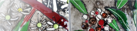 Mountain Pepper glass art by Pamela Skurulis